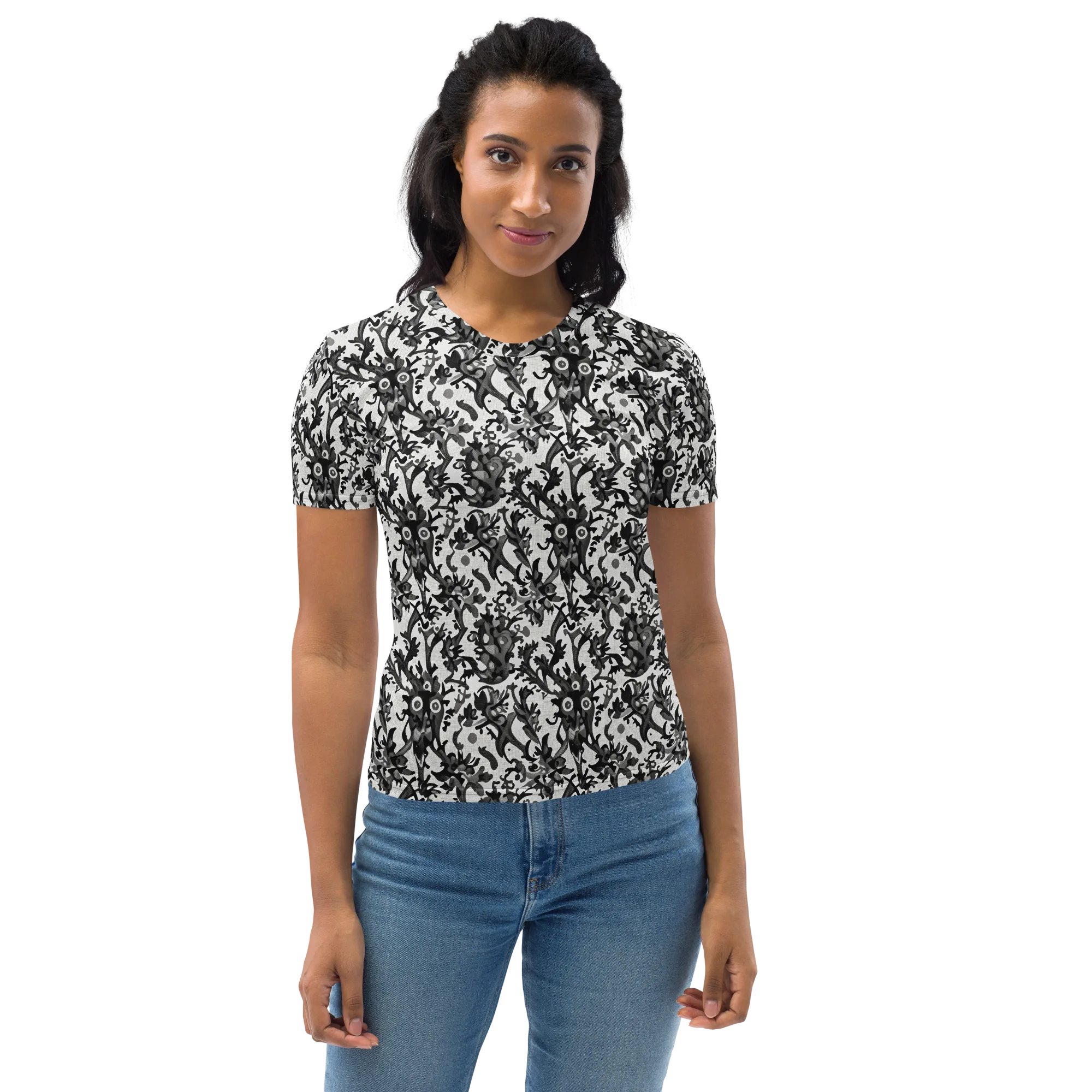 Inkwood Owls on Women's Crew Neck T-Shirt — Print file