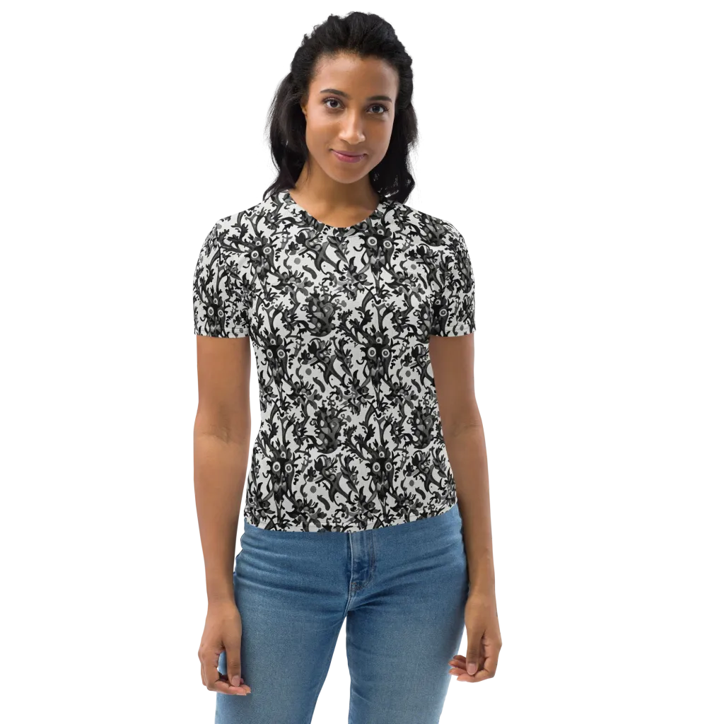 Inkwood Owls on Women's Crew Neck T-Shirt — Print file