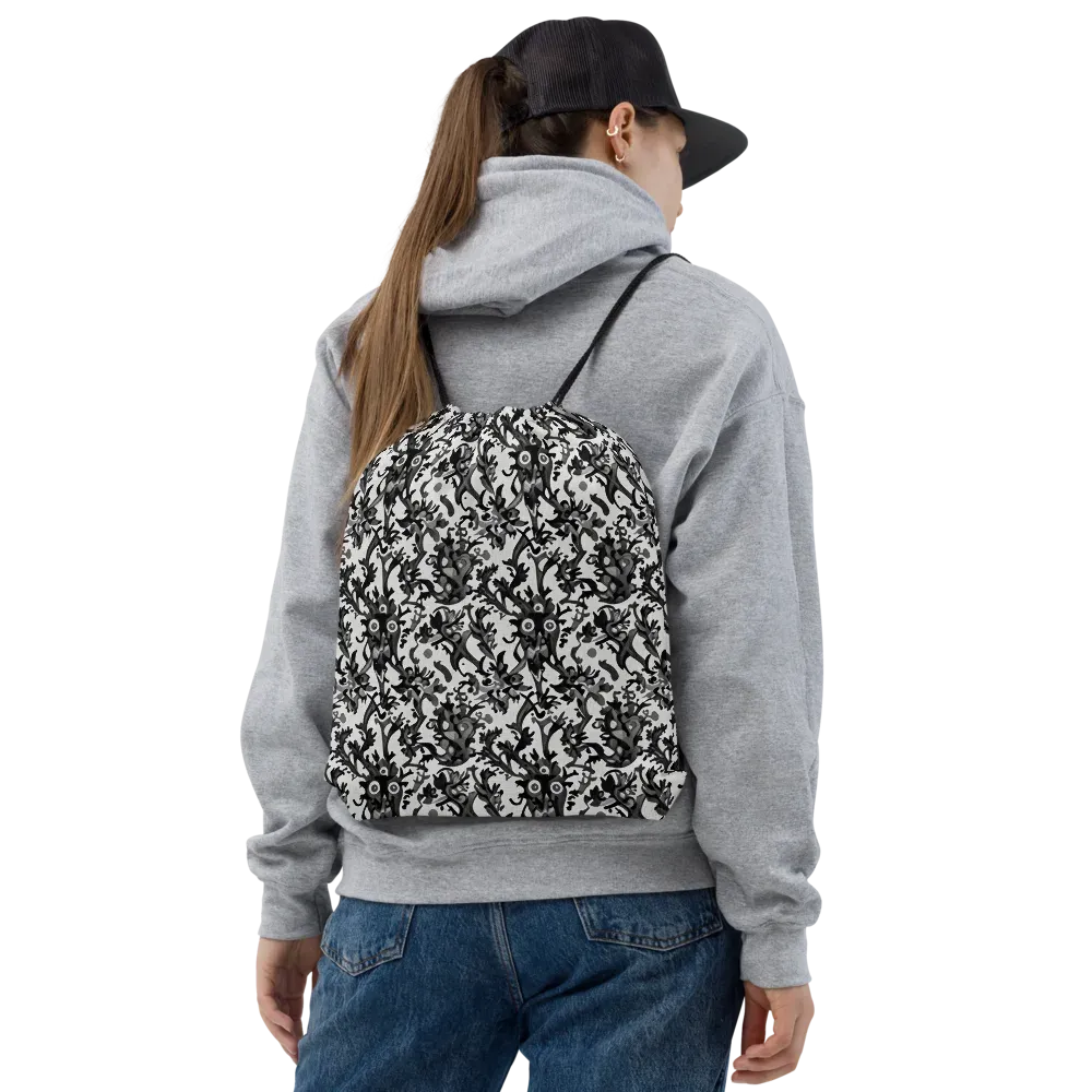 Inkwood Owls on Drawstring Bag — Front