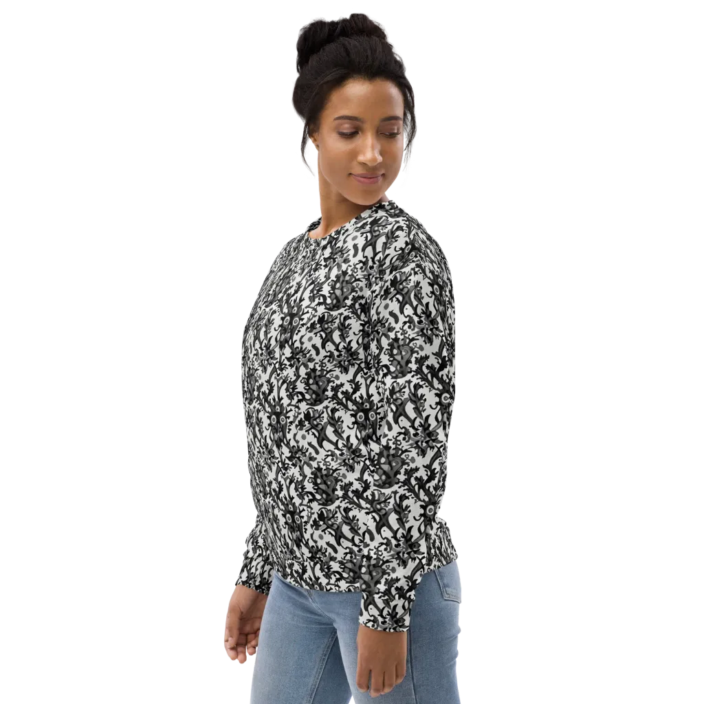 Inkwood Owls on Sweatshirt — Left sleeve