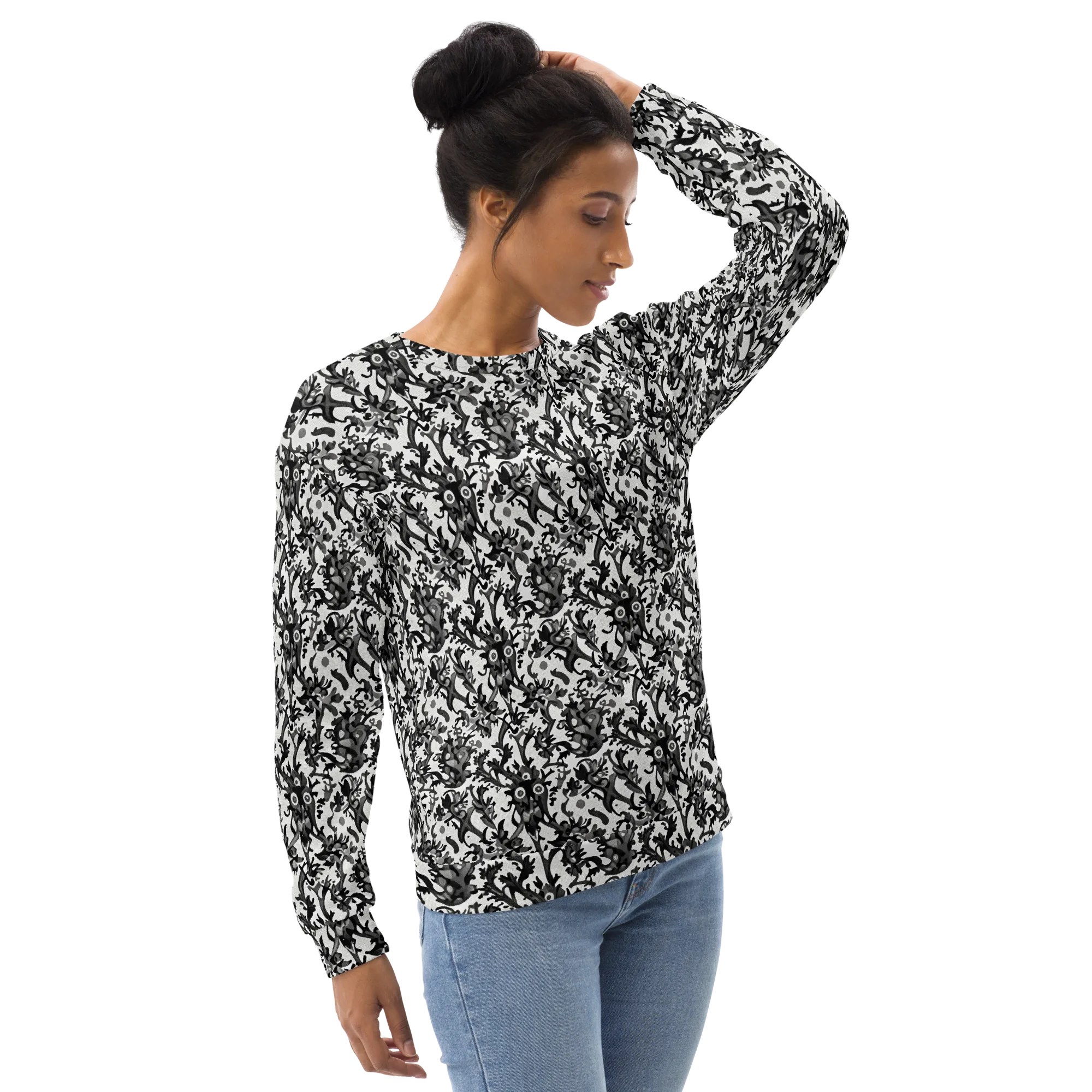 Inkwood Owls on Sweatshirt — Right sleeve