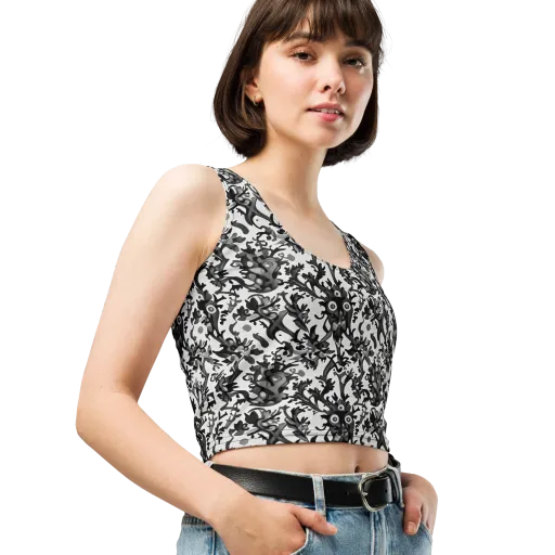 Inkwood Owls on a Crop Top