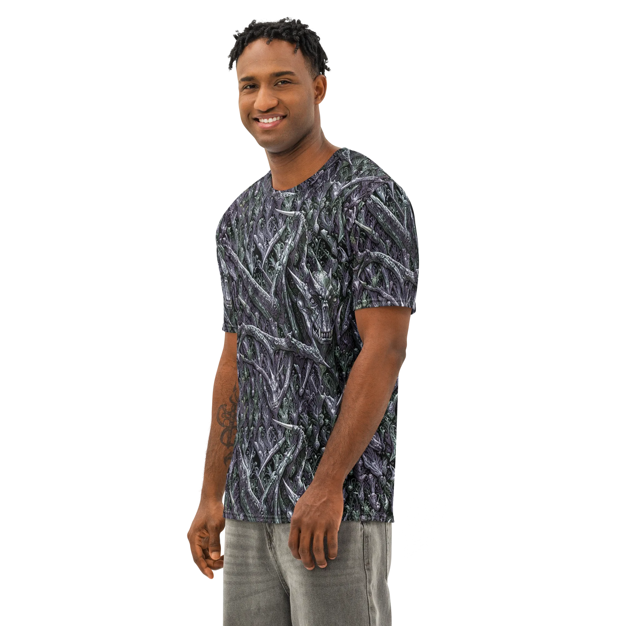 Thornbone Grove on Men's Cotton Crew Neck T-Shirt — Left Front
