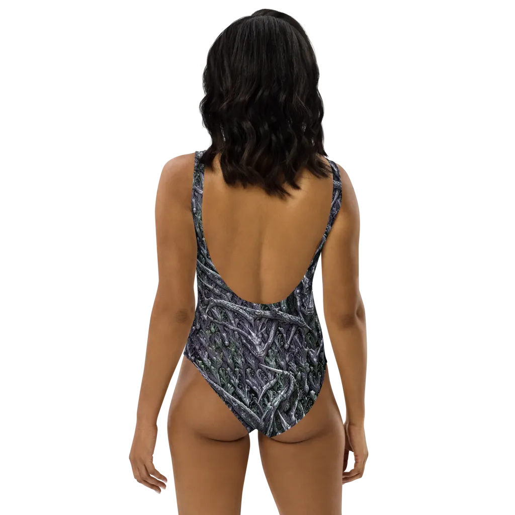 Thornbone Grove on One-Piece Swimsuit — Back print