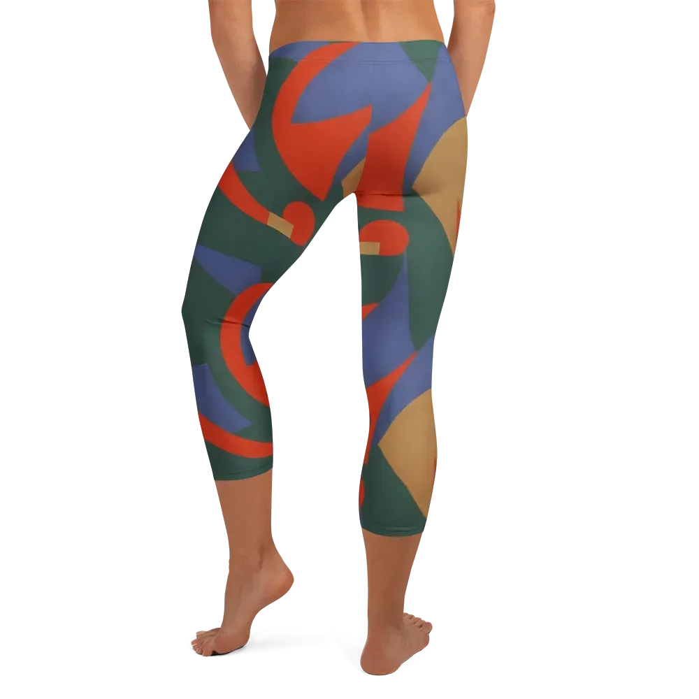Vermilion Current on Capri Leggings — Back