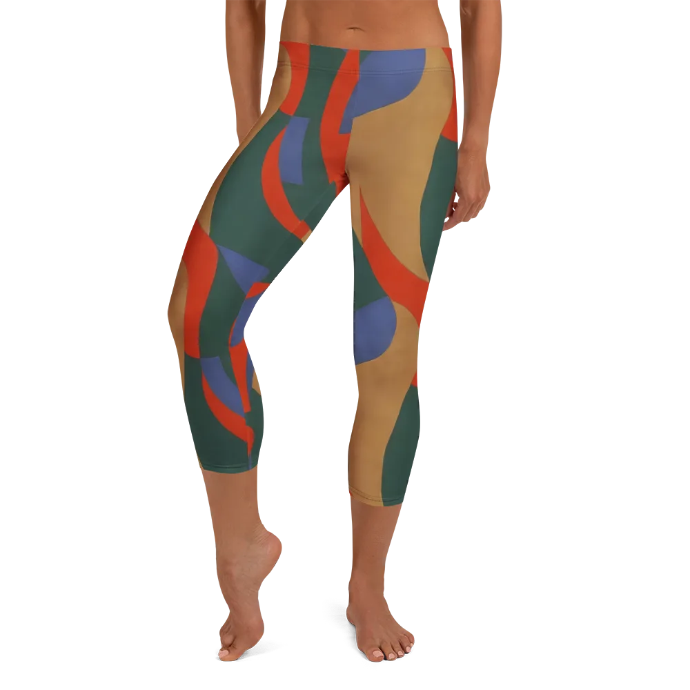 Vermilion Current on Capri Leggings — Front