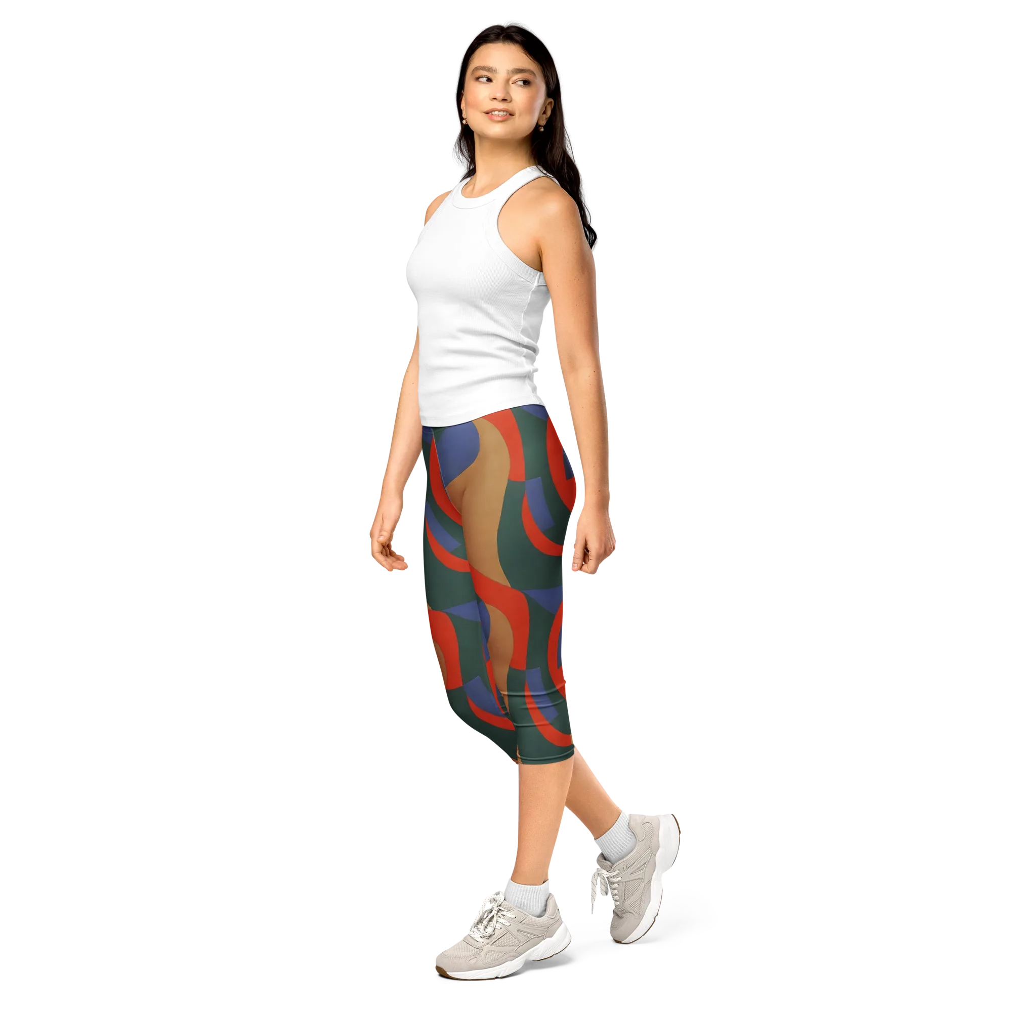Vermilion Current on Capri Leggings — Print file