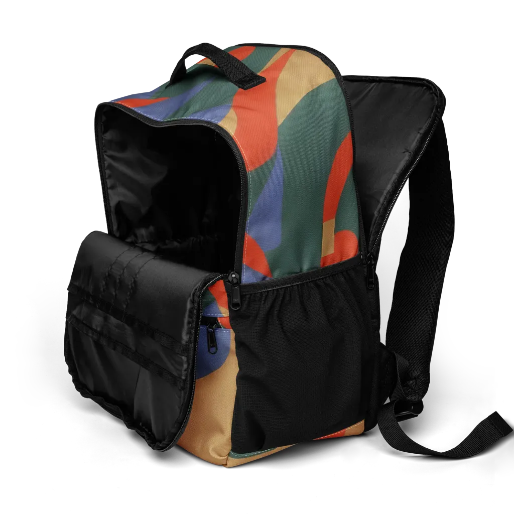 Vermilion Current on Utility Backpack — Top print