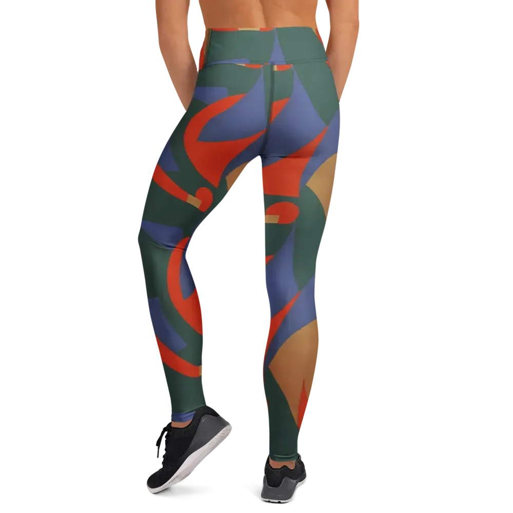 Vermilion Current on Yoga Leggings — Back