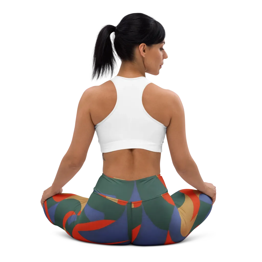 Vermilion Current on Yoga Leggings — Back waist