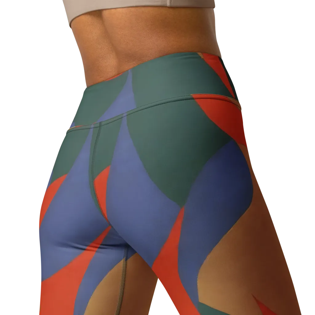 Vermilion Current on Yoga Leggings — Back 2