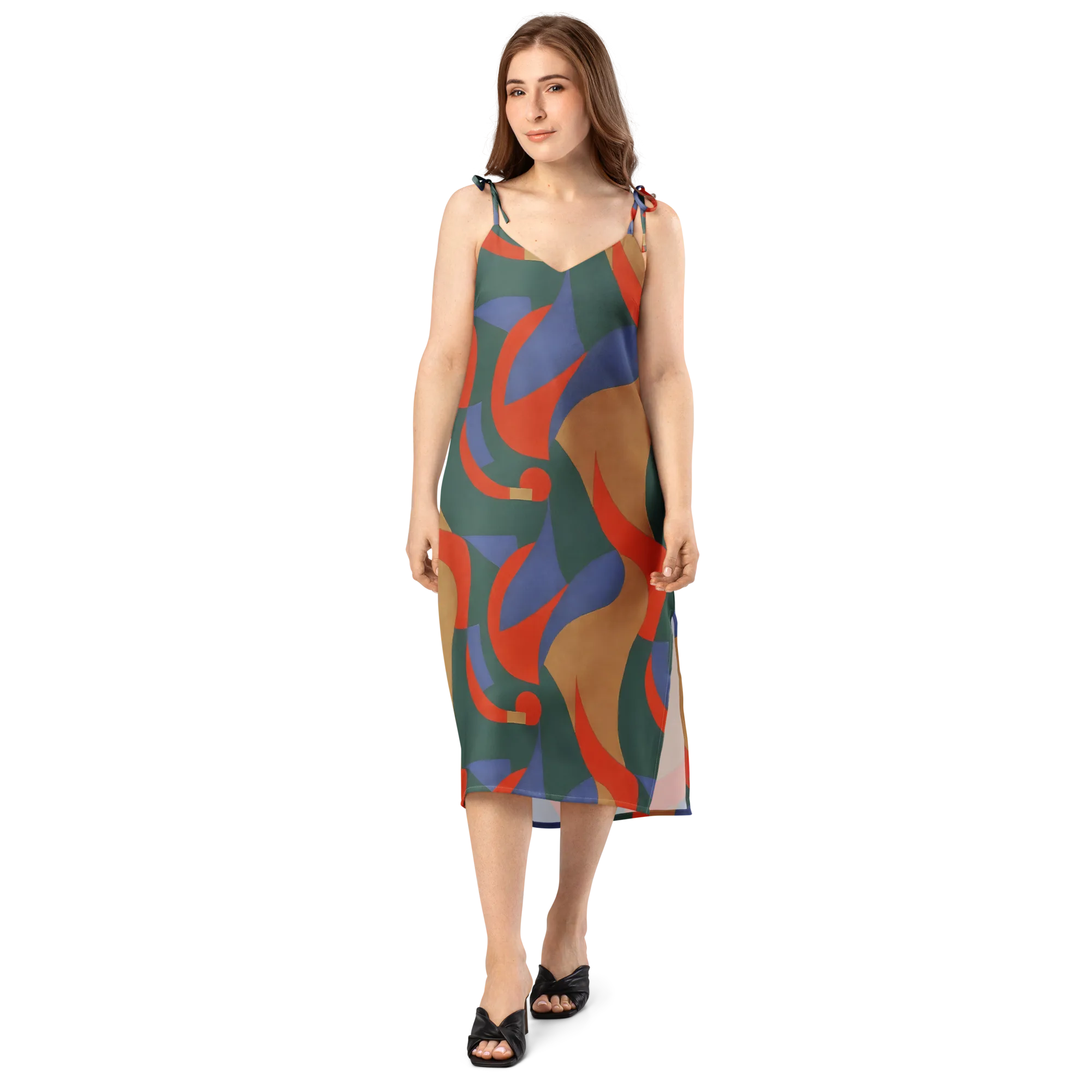 Vermilion Current on Slip Dress — Front