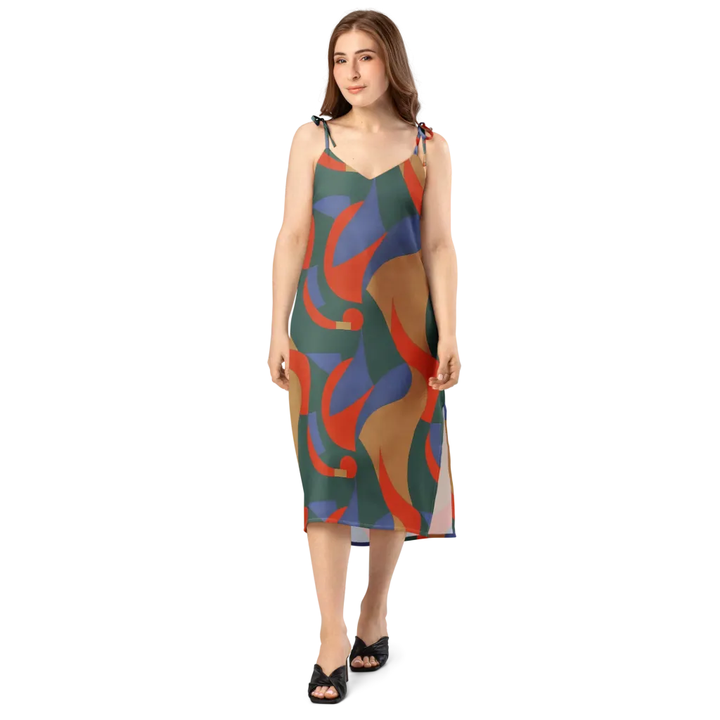 Vermilion Current on Slip Dress — Front