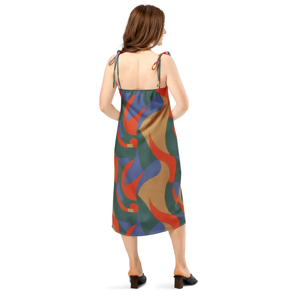 Vermilion Current on Slip Dress — Back