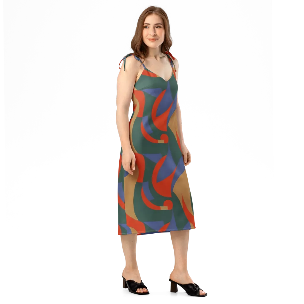 Vermilion Current on Slip Dress — Right Front