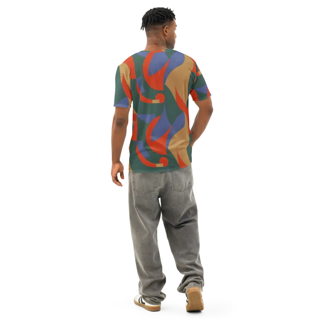 Vermilion Current on Men's Cotton Crew Neck T-Shirt — Back