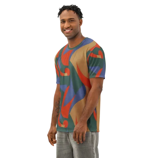 Vermilion Current on a Men's Cotton Crew Neck T-Shirt