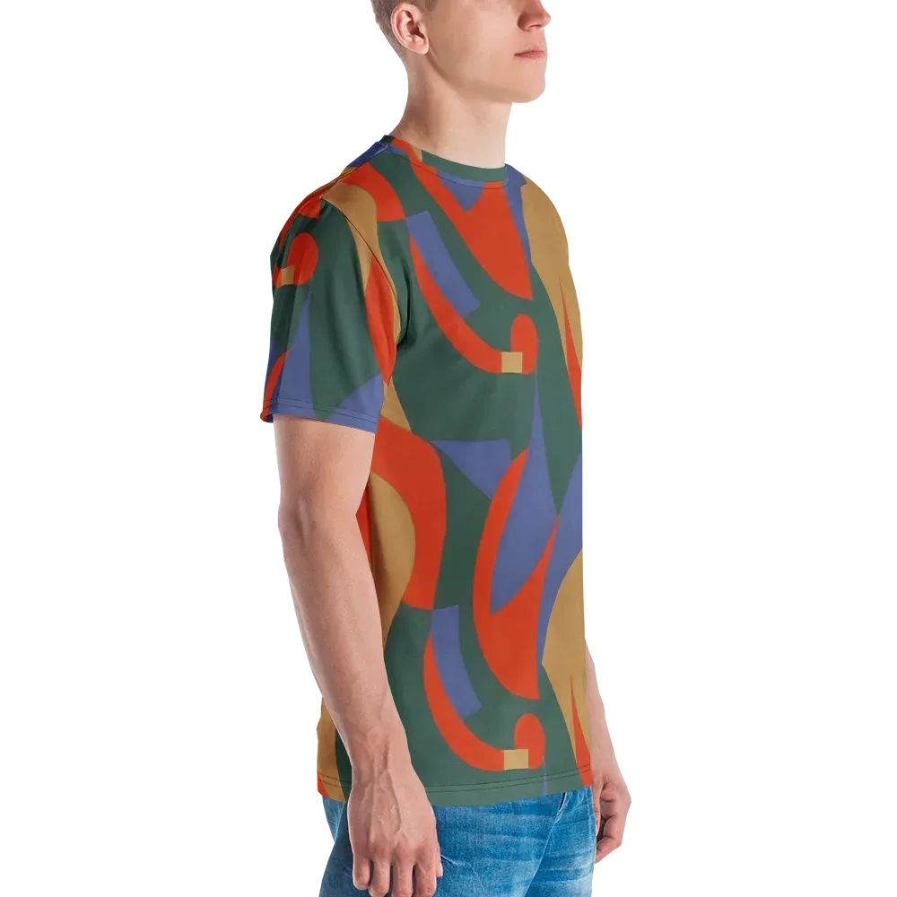 Vermilion Current on Men's Crew Neck T-Shirt — Right