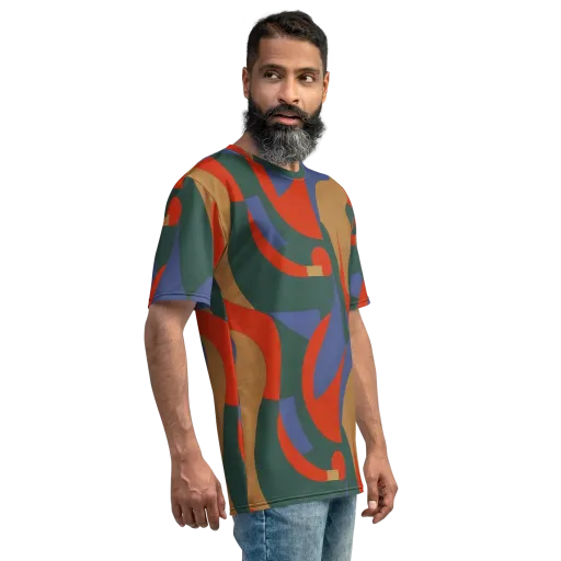 Vermilion Current on a Men's Crew Neck T-Shirt