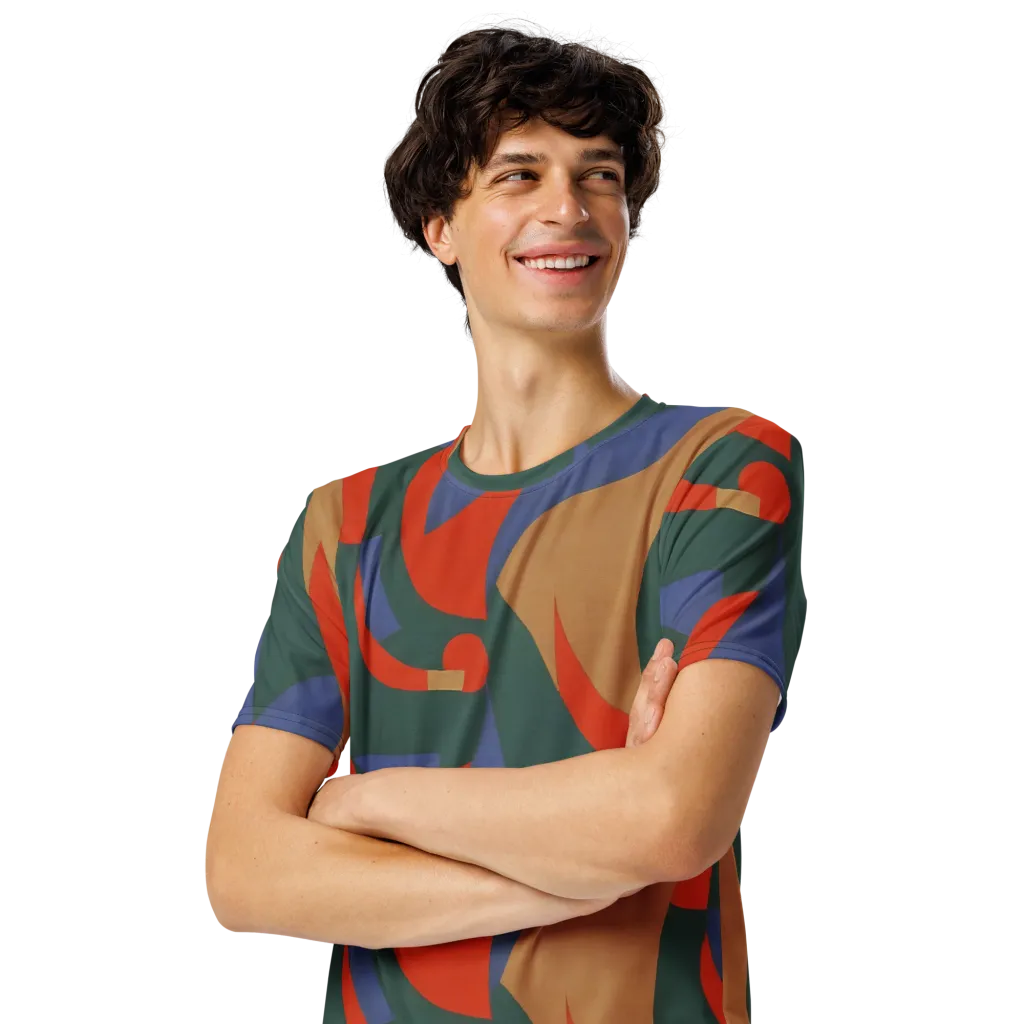 Vermilion Current on Men's Crew Neck T-Shirt — Front print