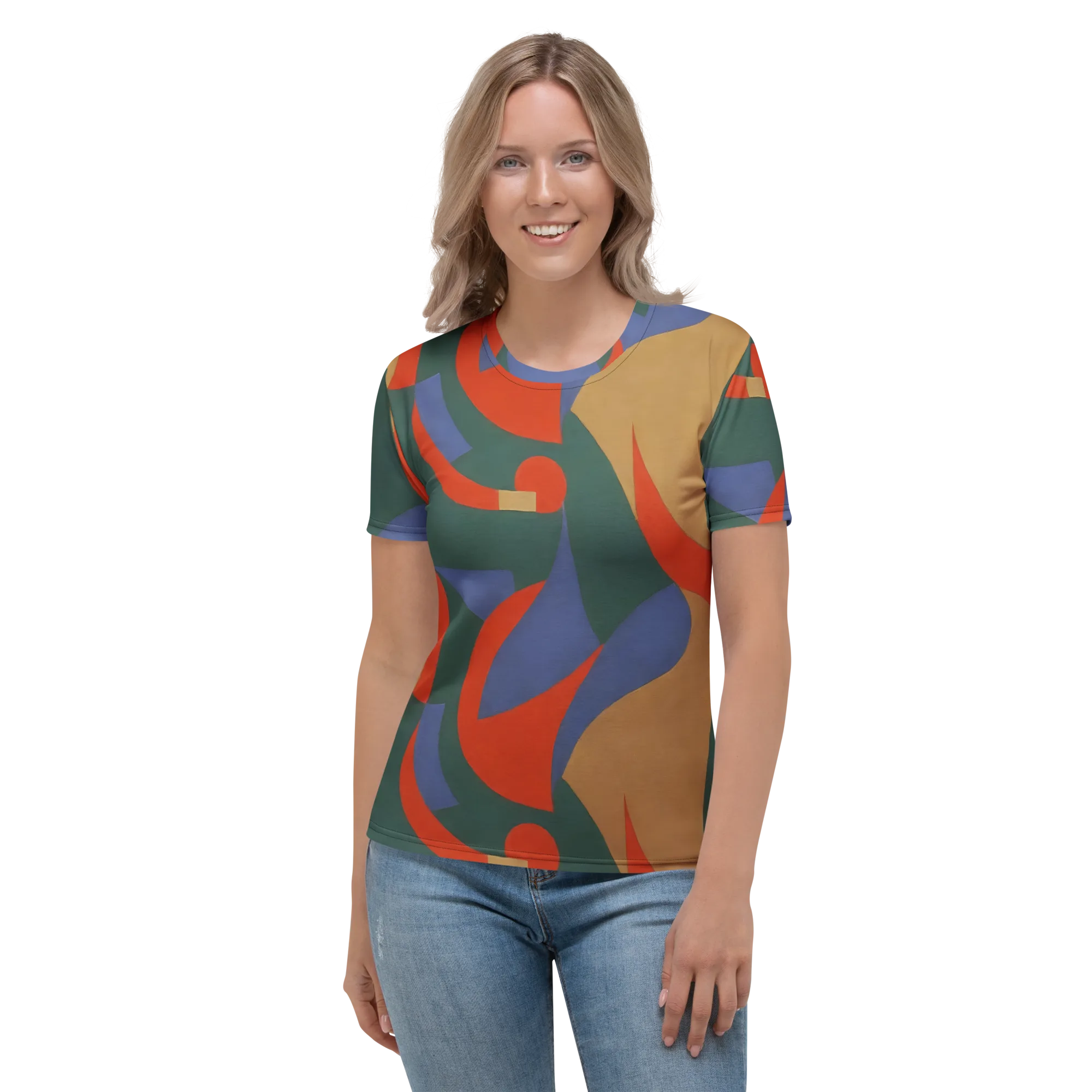 Vermilion Current on Women's Crew Neck T-Shirt — Front
