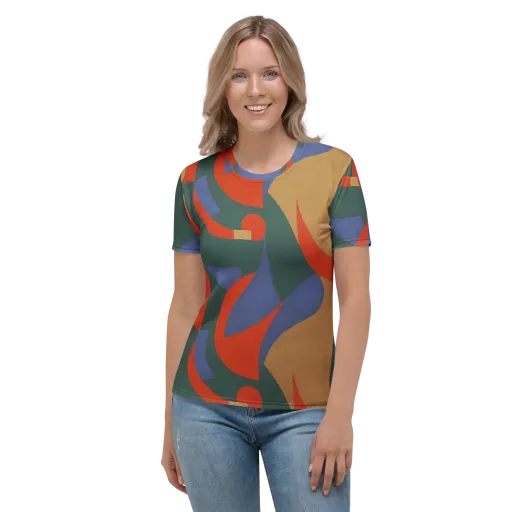 Vermilion Current on a Women's Crew Neck T-Shirt