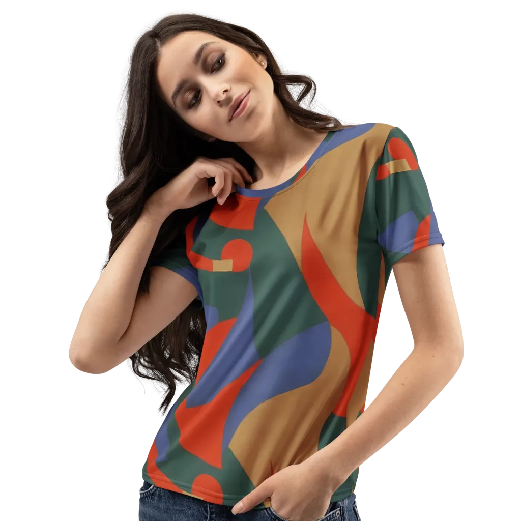 Vermilion Current on Women's Crew Neck T-Shirt — Print file