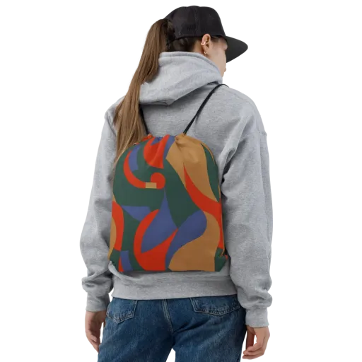 Vermilion Current on a Drawstring Bag