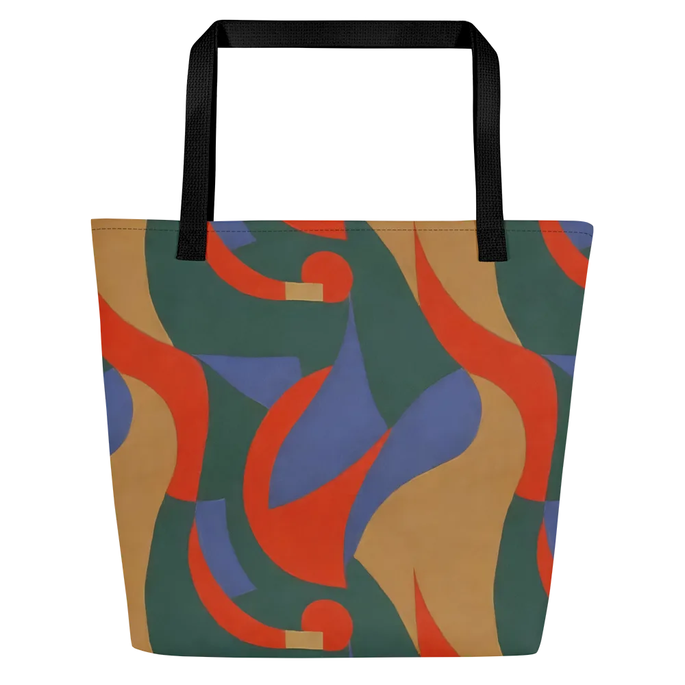 Vermilion Current on Large Tote Bag W/ Pocket — Front