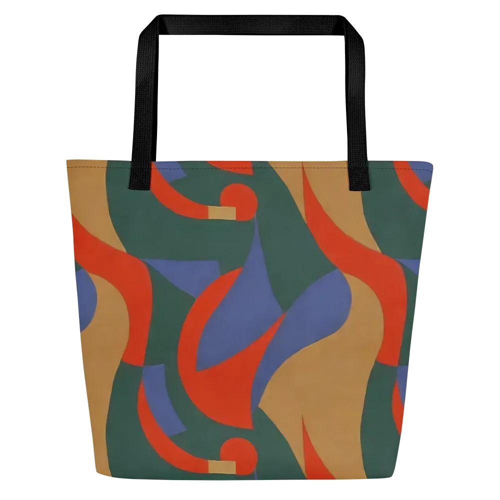 Vermilion Current on Large Tote Bag W/ Pocket — Front