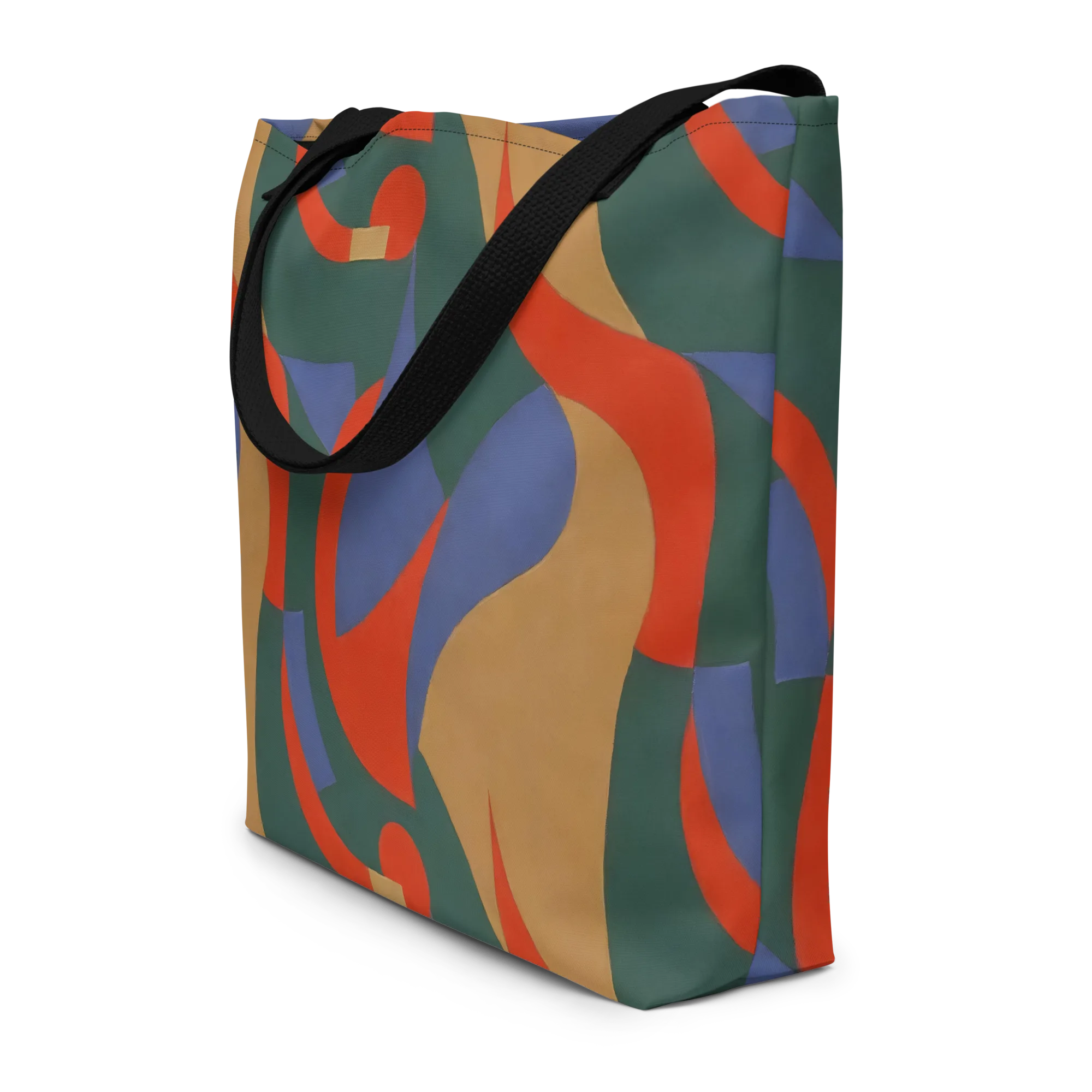Vermilion Current on Large Tote Bag W/ Pocket — Print file