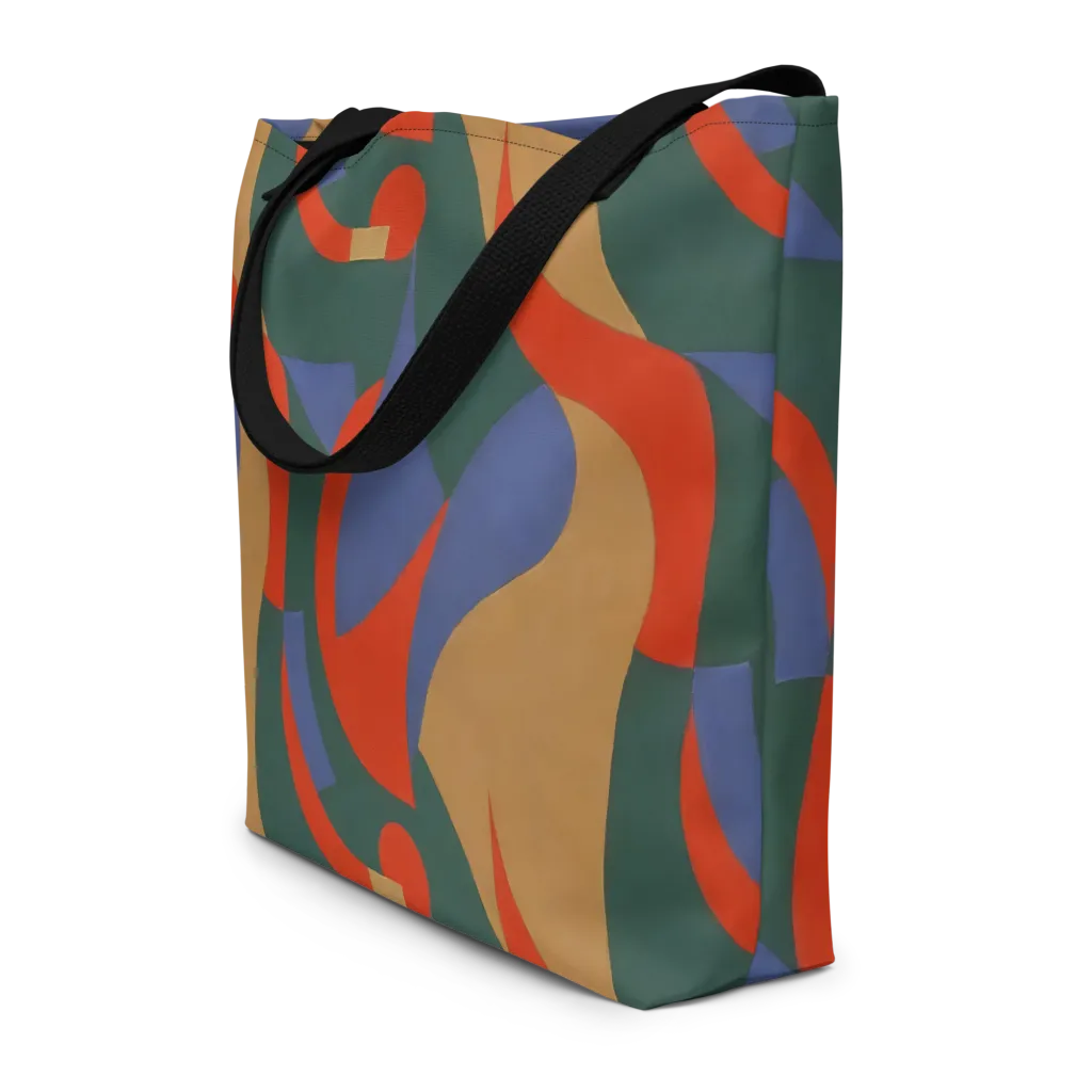 Vermilion Current on Large Tote Bag W/ Pocket — Print file