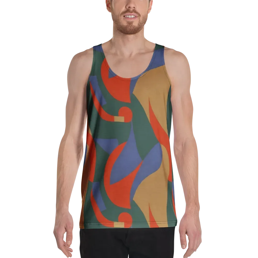 Vermilion Current on Men's Tank Top — Front