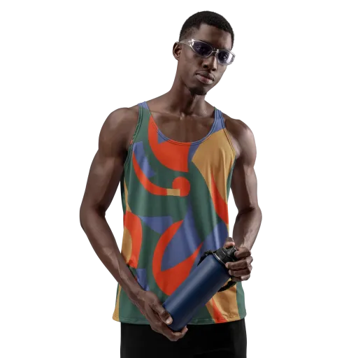 Vermilion Current on a Men's Tank Top