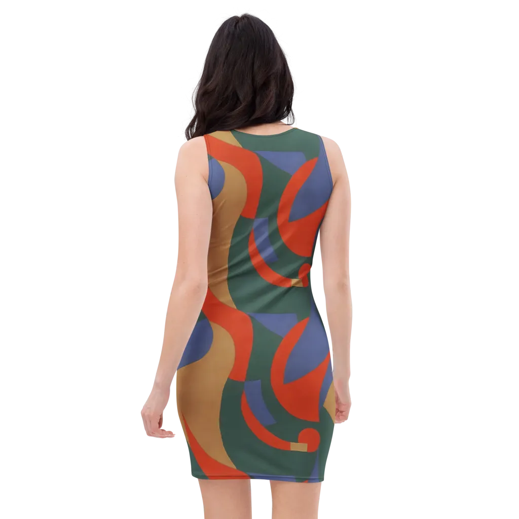 Vermilion Current on Bodycon Dress — Back