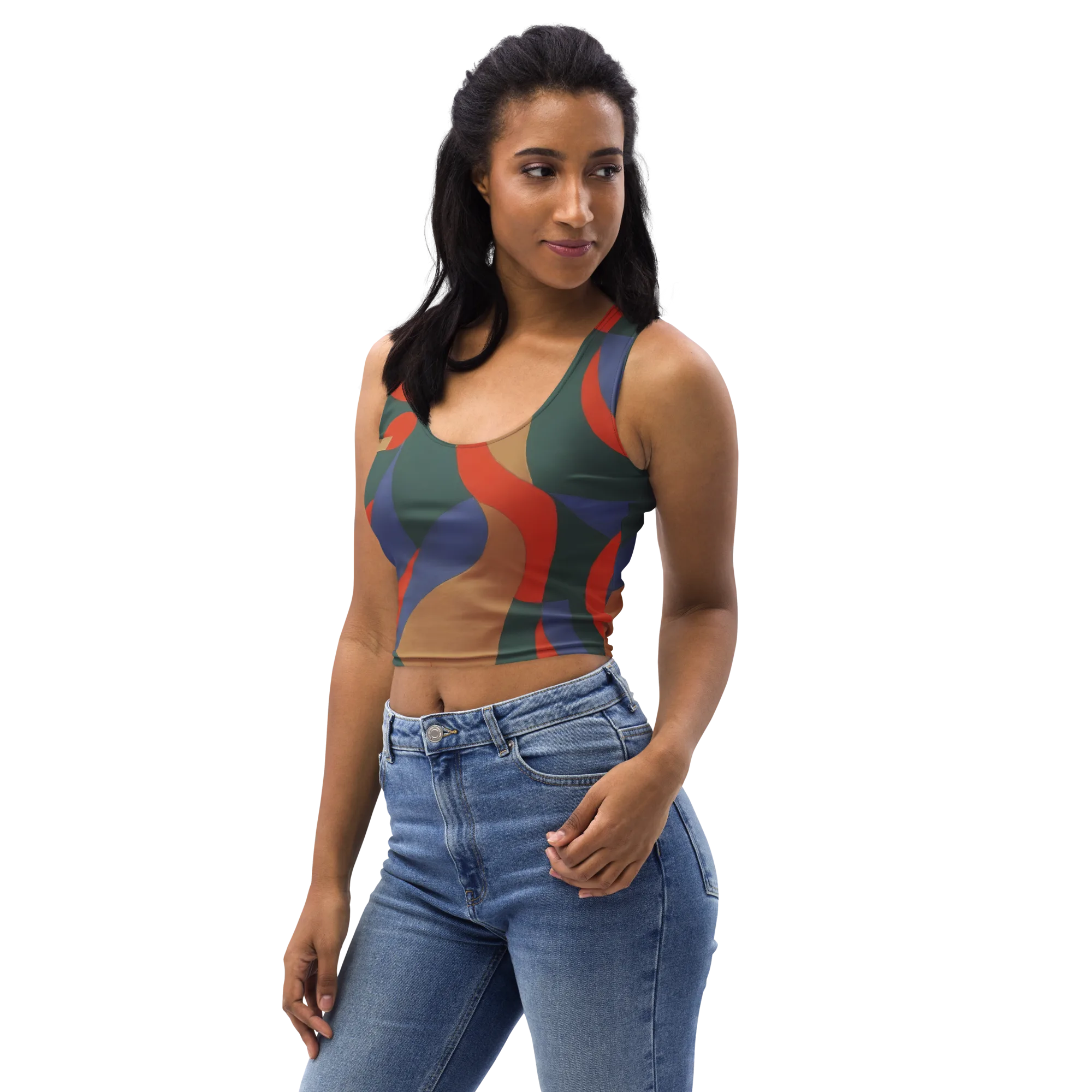 Vermilion Current on Crop Top — Print file