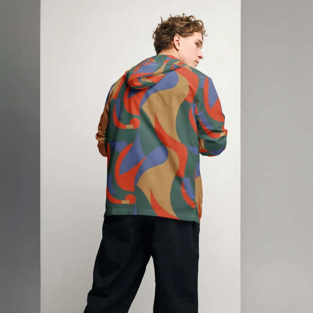 Vermilion Current on Men's Windbreaker — Back print