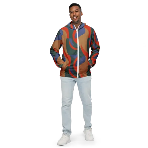 Vermilion Current on a Men's Windbreaker
