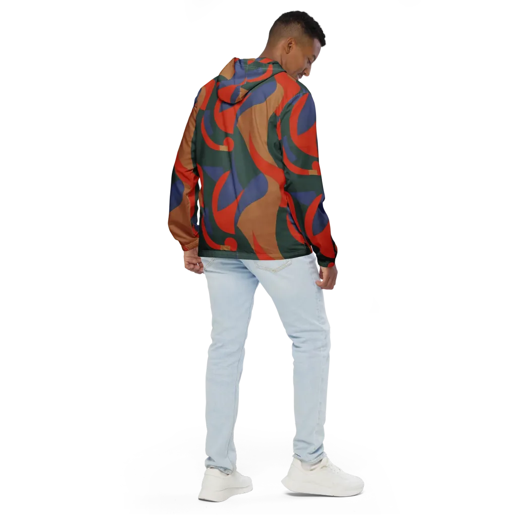 Vermilion Current on Men's Windbreaker — Back