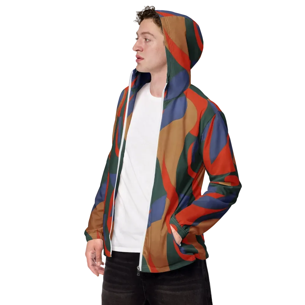 Vermilion Current on Men's Windbreaker — Left Front