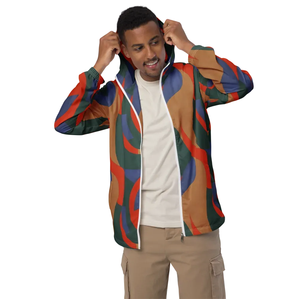 Vermilion Current on Men's Windbreaker — Front 2