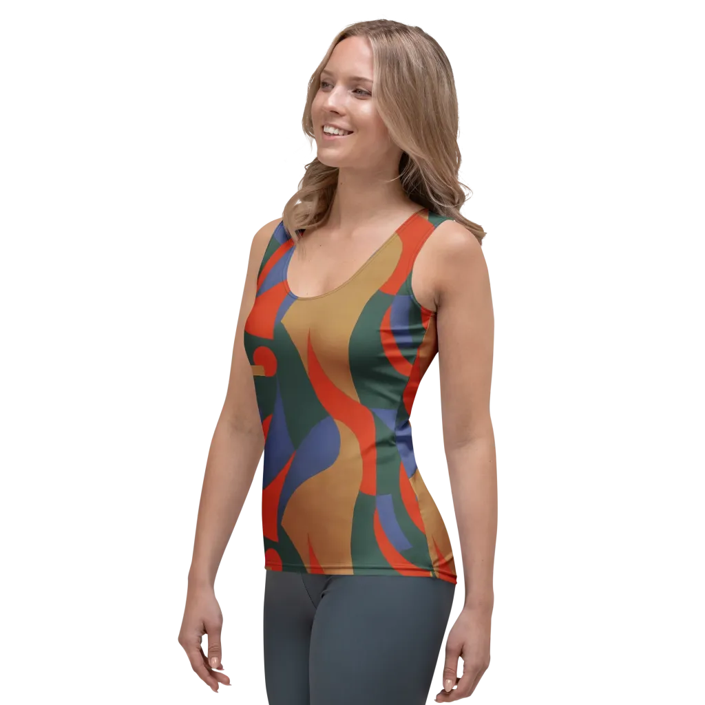 Vermilion Current on Women's Tank Top — Left Front
