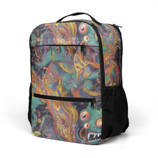 Neon Menagerie on a Utility Backpack