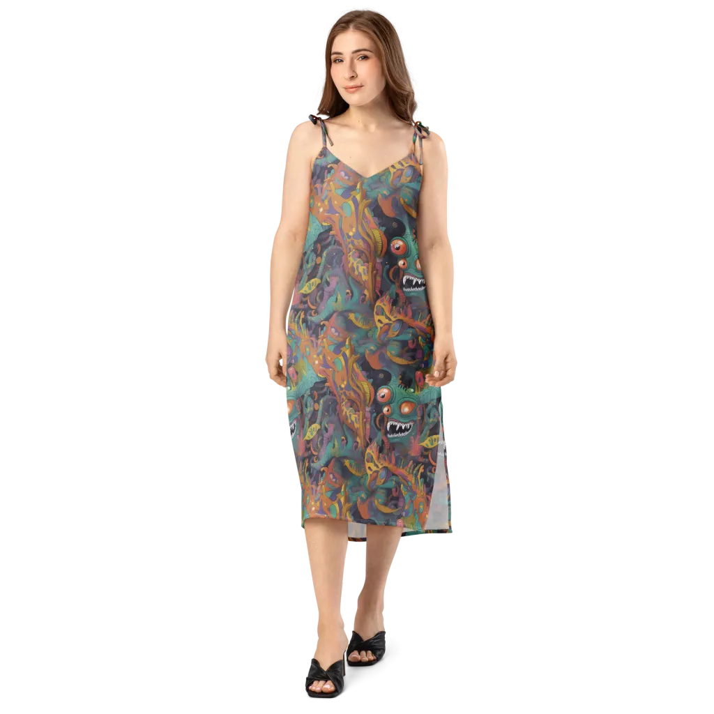Neon Menagerie on Slip Dress — Front