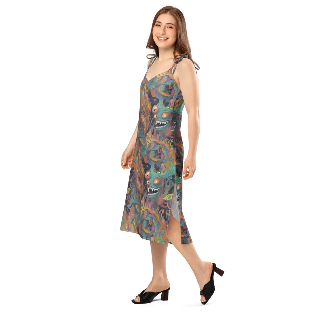 Neon Menagerie on Slip Dress — Left Front