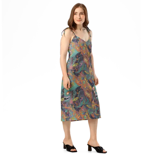 Neon Menagerie on a Slip Dress