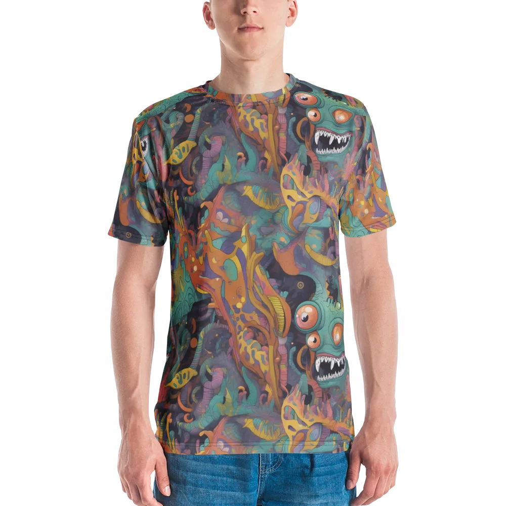 Neon Menagerie on Men's Crew Neck T-Shirt — Front