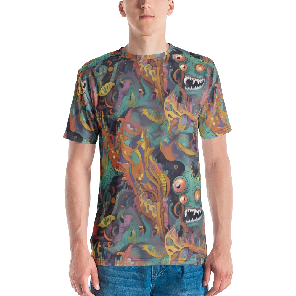 Neon Menagerie on Men's Crew Neck T-Shirt — Front