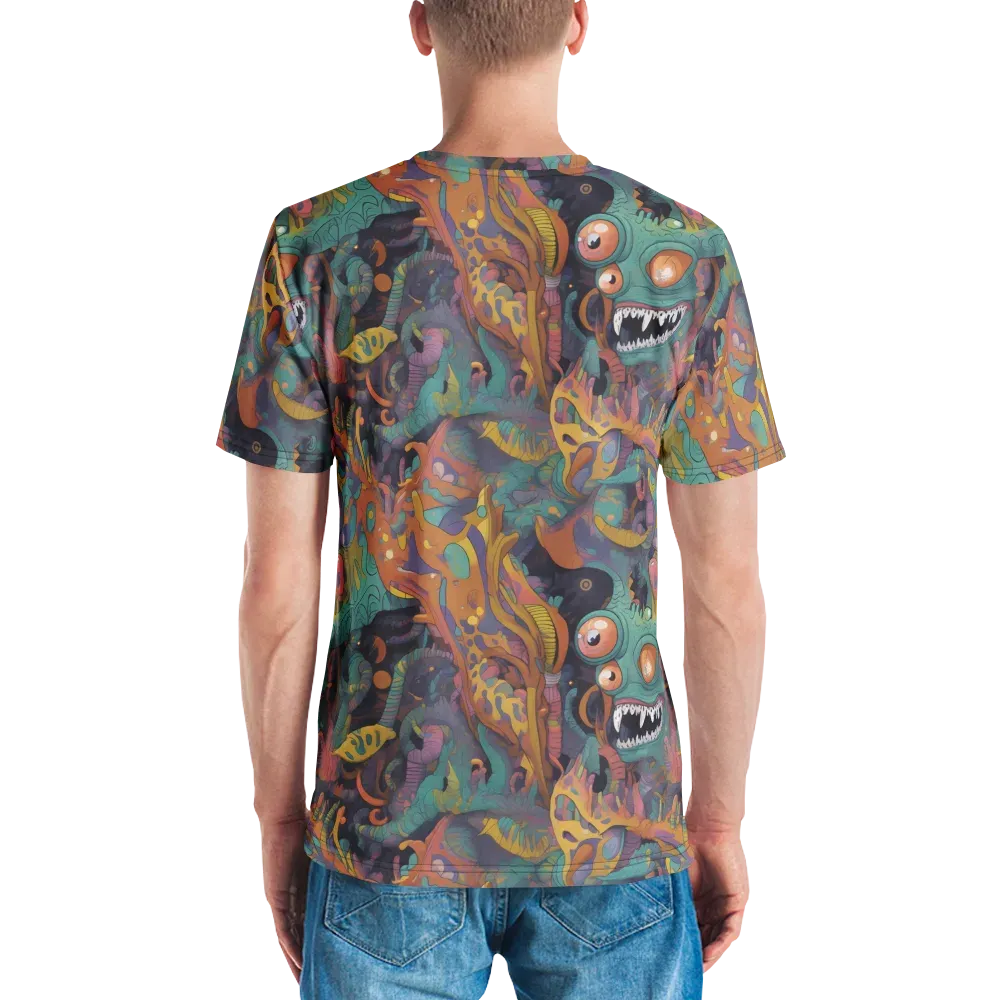Neon Menagerie on Men's Crew Neck T-Shirt — Back