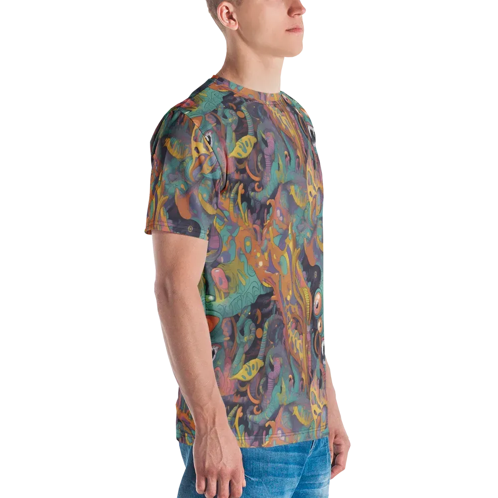 Neon Menagerie on Men's Crew Neck T-Shirt — Right